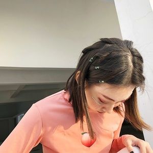 Peach print turtle neck top